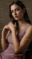 Elegant Woman in Stylish Dress with Confident Pose and Glamorous Look