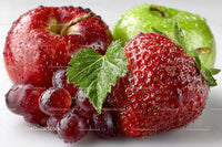 Fresh Fruit Assortment with Strawberries, Grapes and Apple