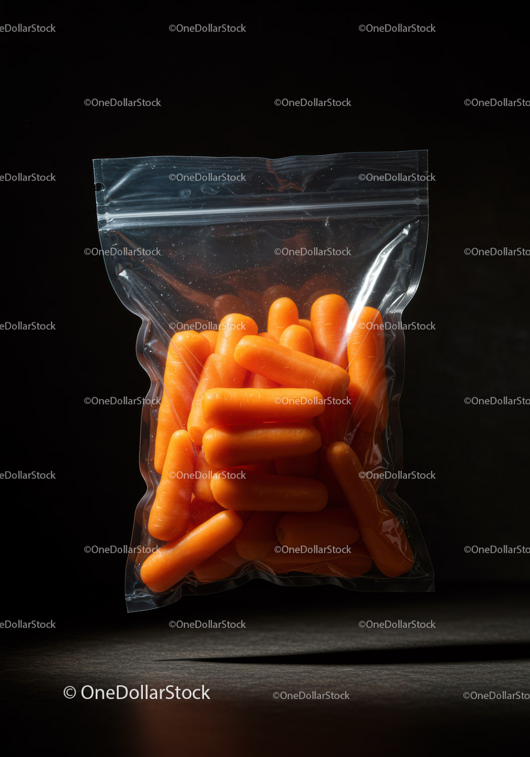 Fresh Baby Carrots Packed in Resealable Plastic Bag