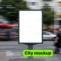 editable PSD mockup for Advertising city panel