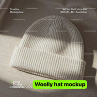 editable PSD mockup for Woolly hat