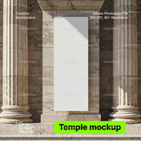 editable PSD mockup for Temple roll-up