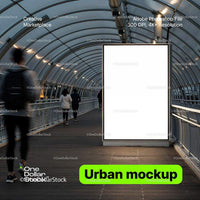 editable PSD mockup for Advertisement panel in the tunnel