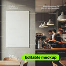editable PSD mockup for Cafe poster