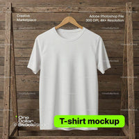 editable PSD mockup for White t-shirt on hanger