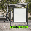 editable PSD mockup for Bus stop advert