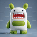 Futuristic Toy Robot with Large Eyes and Bunny Ears for Kids