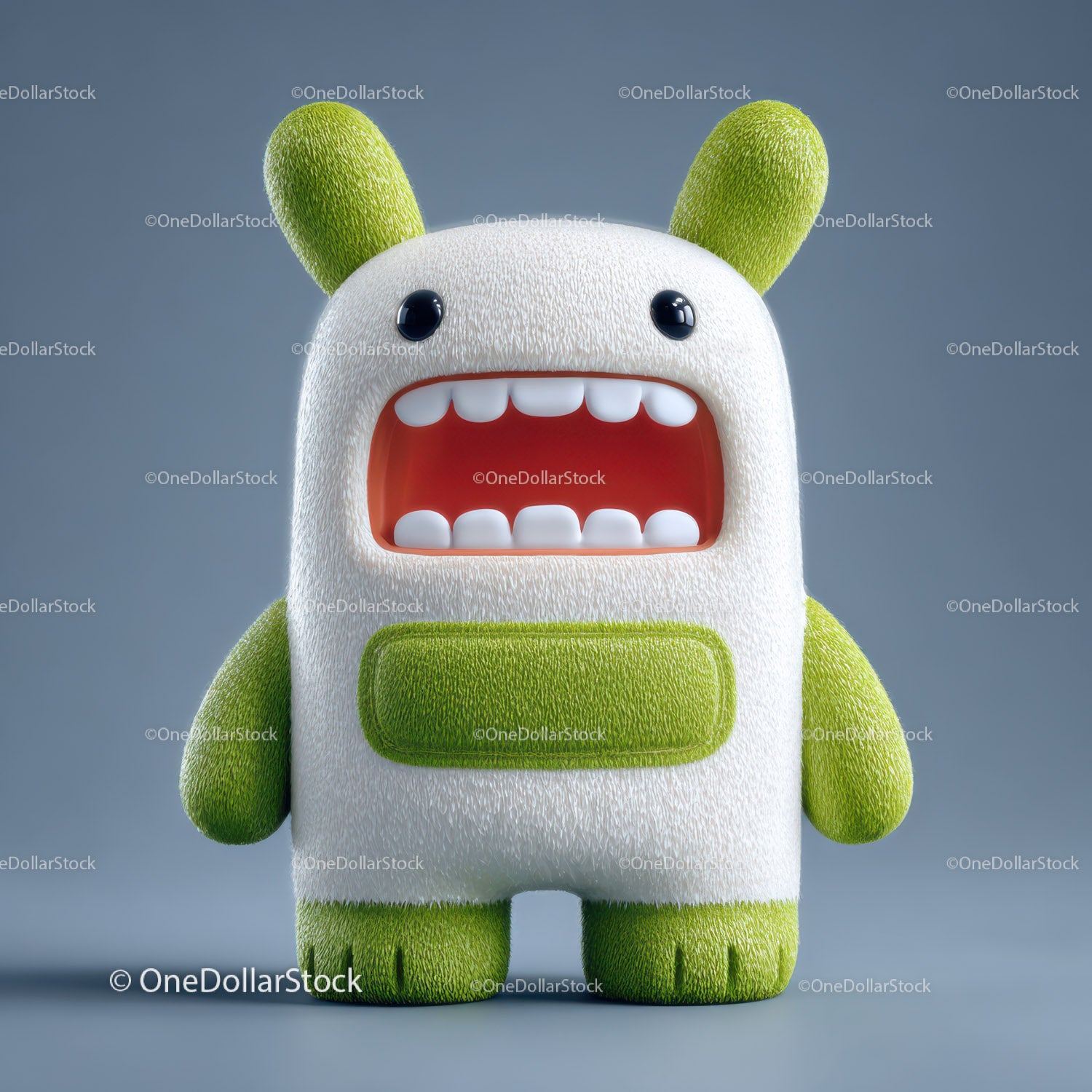 Futuristic Toy Robot with Large Eyes and Bunny Ears for Kids