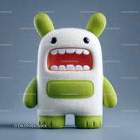 Futuristic Toy Robot with Large Eyes and Bunny Ears for Kids
