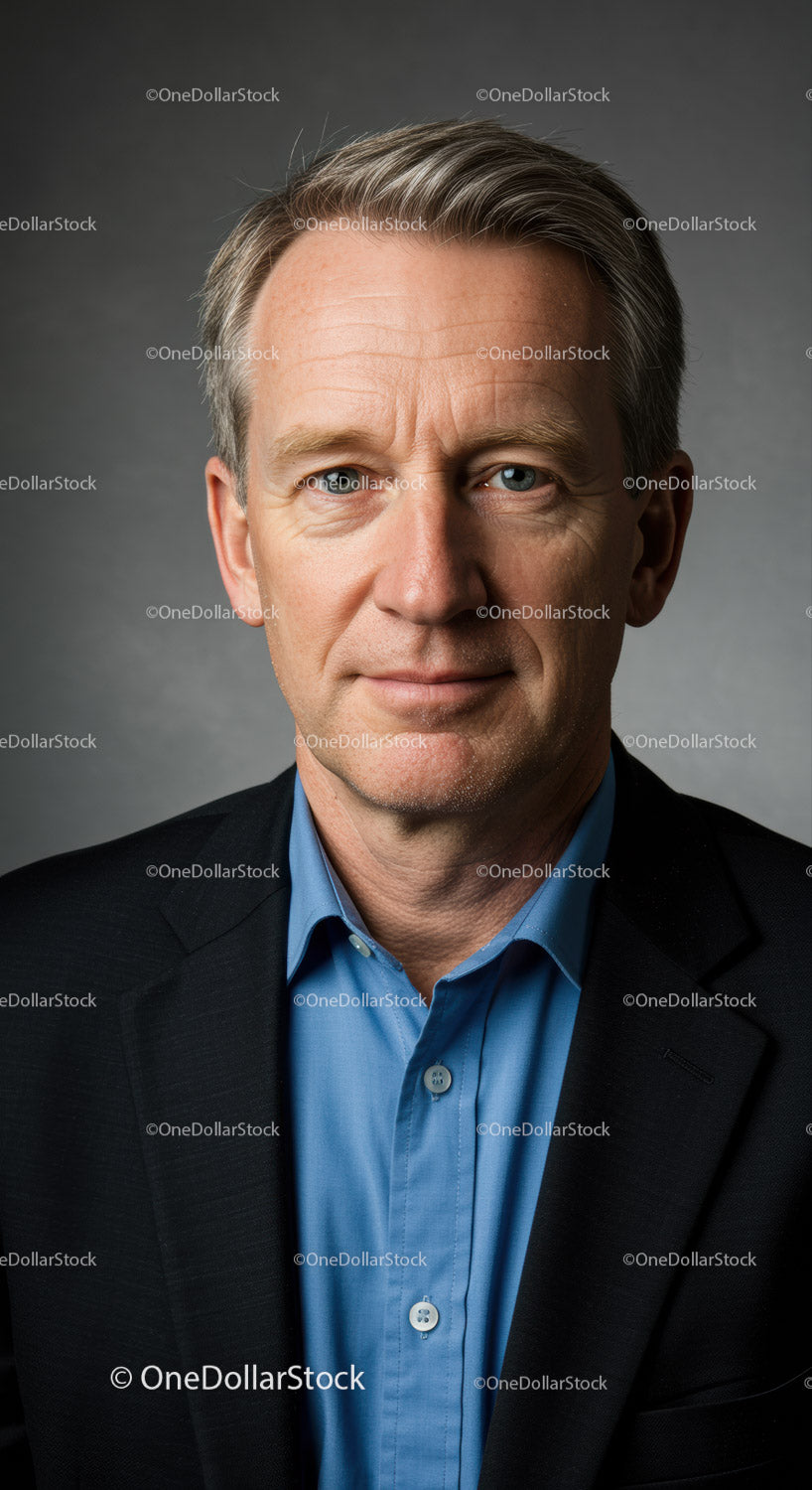 Professional Mature Male Business Portrait with Confident Expression