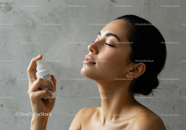 Woman Applying Moisturizer in Skincare Routine with Clear Skin