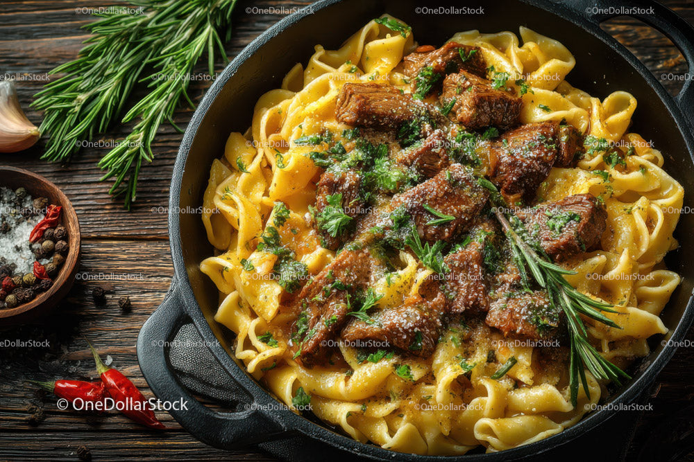 Hearty Beef Pasta with Fresh Herbs and Rich Sauce