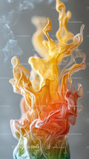 Vibrant Abstract Swirls of Colored Ink in Water