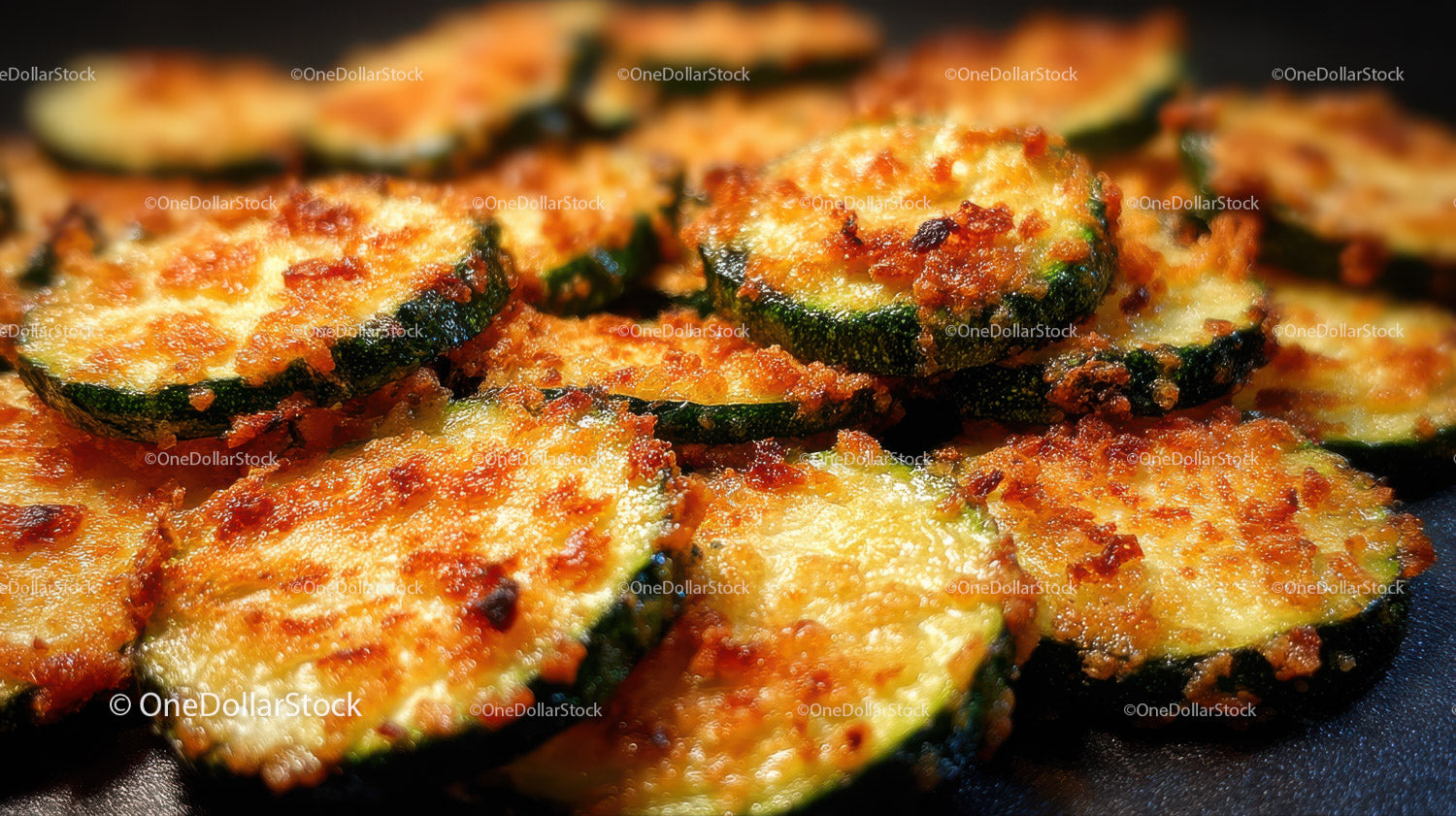Crispy Baked Zucchini Slices with Cheesy Topping