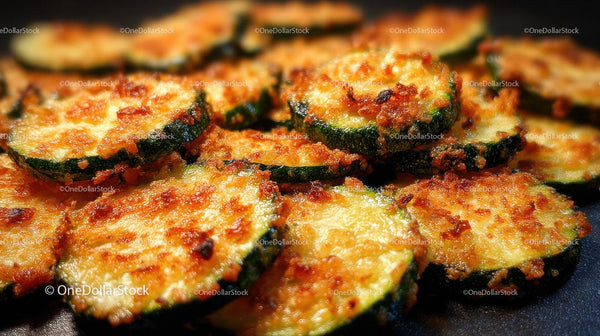 Crispy Baked Zucchini Slices with Cheesy Topping