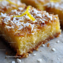 Lemon Coconut Dessert Bar with Zesty Lemon Peel and Toasted Coconut