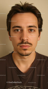 Young man with styled hair and facial hair