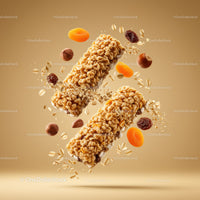 Two Crunchy Cereal Bars with Dried Fruit and Nuts