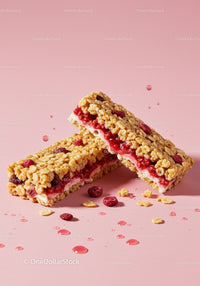 Crispy Granola Bars with Berry and Cream Filling