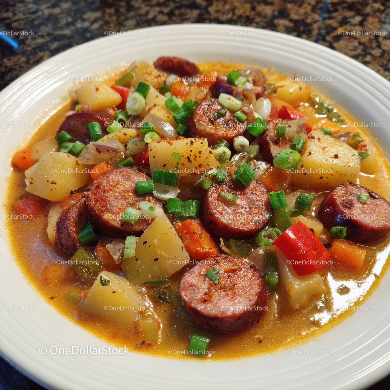 Hearty Smoked Sausage and Potato Stew with Vegetables