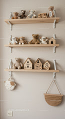 Cute Plush Bears and Wooden House Decor in Kids Room