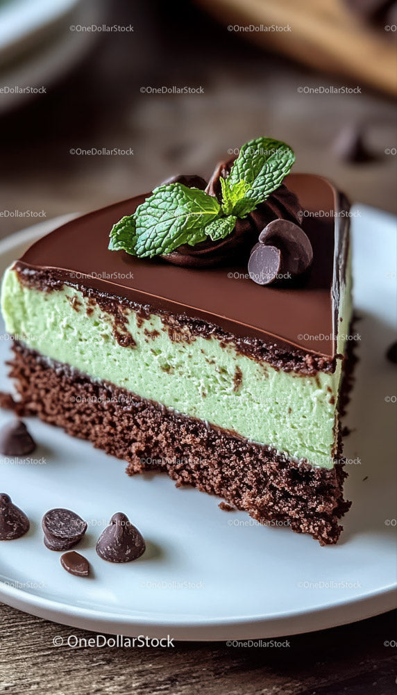 Mint Chocolate Cake with Fresh Mint and Chocolate Chips