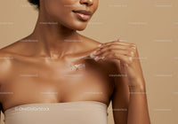 Close-up of Beautiful Woman with Glowing Skin and Natural Makeup