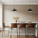 Modern Kitchen with Brown Chairs and Stylish Pendant Lighting