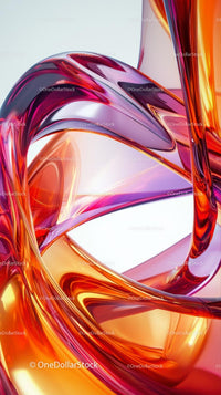 Vibrant Abstract Glass Art with Flowing Colorful Shapes