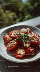 Fresh Cherry Tomato Salad with Herbs and Cheese
