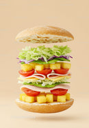 Fresh turkey sandwich layered with pineapple and veggies