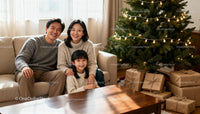 Family Enjoying Cozy Christmas Morning Together