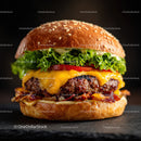 Gourmet Cheeseburger with Lettuce Tomato and Cheese