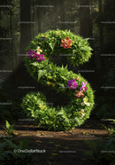 Lush Green Nature Number Five with Colorful Orchids