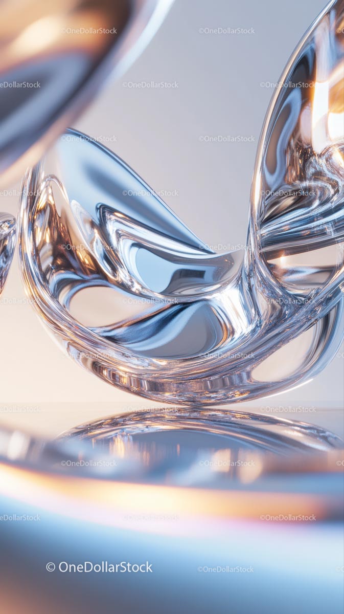 Elegant Metal Wine Glasses with Shiny Reflections and Modern Design