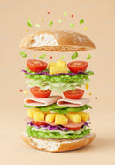 Fresh deconstructed sandwich with vibrant vegetables