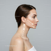 Elegant Woman with Clear Skin and Facial Contouring Sketch