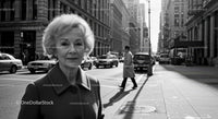 Elderly Woman Walking in City Street in Professional Attire