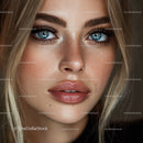 Close-Up Portrait of a Beautiful Woman with Blue Eyes and Freckles