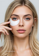 Young Woman Applying Under-Eye Patch for Beauty and Skincare