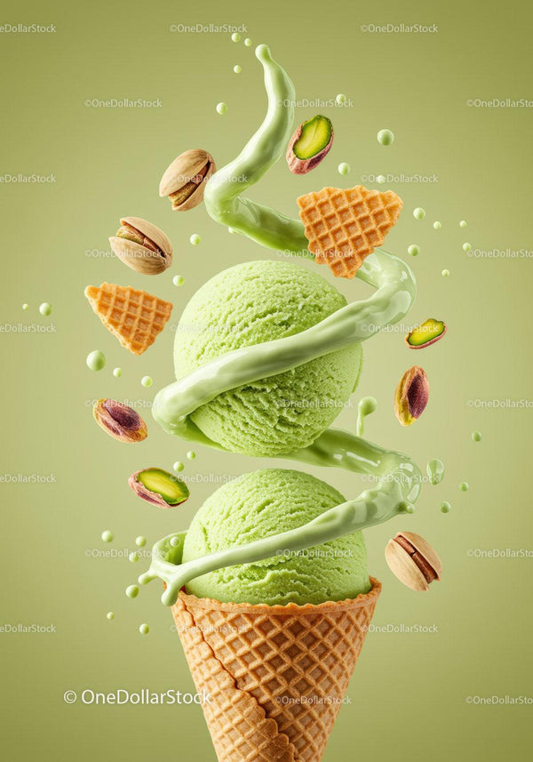 Podwójna Porcja Lody Pistacjowe z Kremowym Akcentem