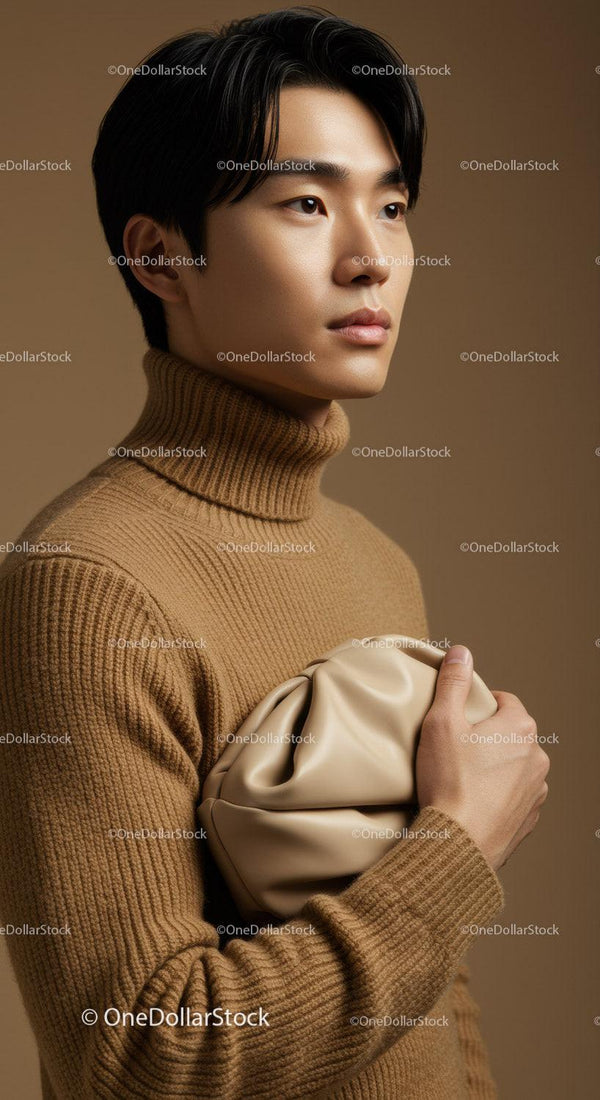 Elegant Male Portrait in Warm Turtleneck with Sophisticated Style