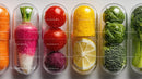 Fresh Assorted Vegetables and Lemon Slices in a Clear Container