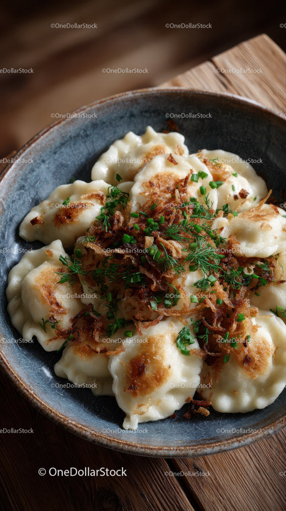 Delicious Fried Dumplings With Herbs and Crispy Edges