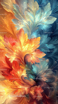 Colorful Abstract Feather Pattern with Vibrant Swirls