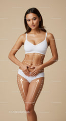 Slim Fit Woman in White Lingerie Illustrating Body Contouring and Confidence