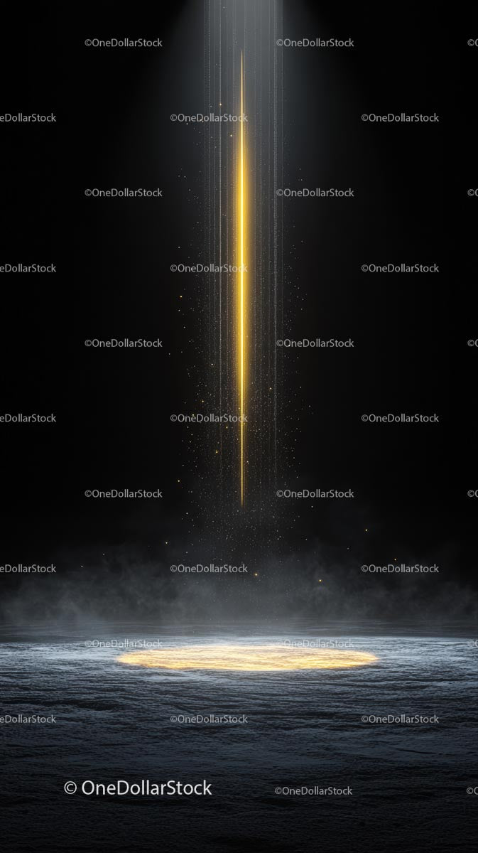Futuristic Vertical Beam of Light with Cosmic Energy Background