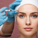 Close-up of Woman Receiving Botox Injection for Facial Rejuvenation