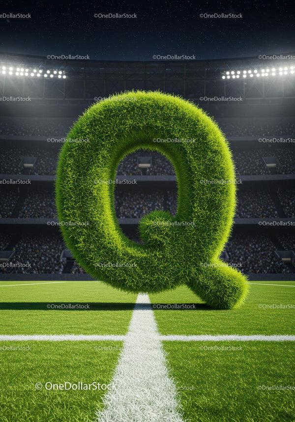 List Q Pokryty Trawą na Stadionie Piłkarskim