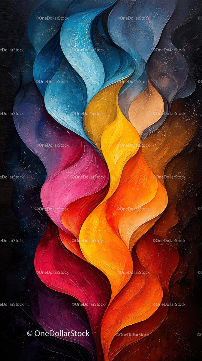 Vibrant Abstract Waves in Bright Colors for Artistic Design